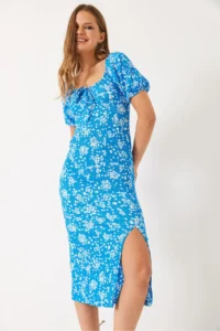 Bianco Lucci Women Patterned Shirred Knitting Dress 70292 - Image 3