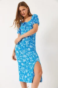 Bianco Lucci Women Patterned Shirred Knitting Dress 70292 - Image 4