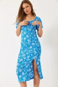 Bianco Lucci Women Patterned Shirred Knitting Dress 70292 - Image 5