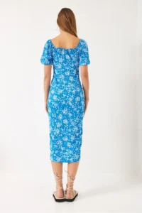 Bianco Lucci Women Patterned Shirred Knitting Dress 70292 - Image 8