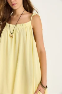 Bianco Lucci Women's Tie Strap Pocket Detailed Lined Long Crinkle Oversize Dress 5249 - Image 5