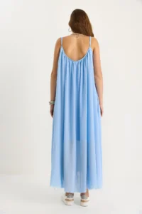 Bianco Lucci Women's Thin Strap Casual Lined Cotton Summer Long Dress 5971 - Image 7