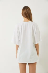 Bianco Lucci Women's Tennis Player Teddy Printed Oversize T-shirt 6005 - Image 7