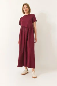 Bianco Lucci Women Shirred LONG Knitting Dress 440 - Image 2