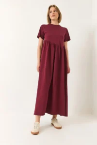 Bianco Lucci Women Shirred LONG Knitting Dress 440 - Image 3