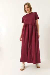 Bianco Lucci Women Shirred LONG Knitting Dress 440 - Image 4