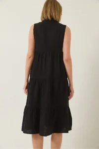 Bianco Lucci Women's Shirt Collar Buttoned Muslin Loose Muslin Dress 70320 - Image 7