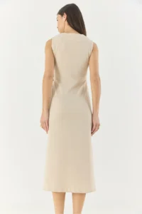 Bianco Lucci Women's Midi Length Crepe Pencil Dress with Belt Accessories - Image 7