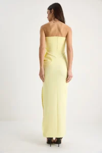 Bianco Lucci Women's Floral Accessories Slit Detailed Strapless Maxi Dress 2602 - Image 8