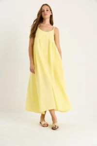 Bianco Lucci Women's Braided Strap Pocket Detailed Lined Casual Muslin Dress 7021 - Image 4