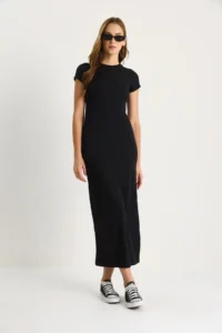 Bianco Lucci Women Ribbed Saran Knitting Dress - Image 2