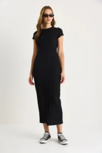 Bianco Lucci Women Ribbed Saran Knitting Dress - Image 3