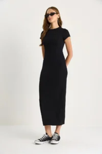 Bianco Lucci Women Ribbed Saran Knitting Dress - Image 4