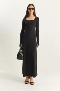 Bianco Lucci Women's Long Sleeve U-Neck Relaxed Dress 4080 - Image 5