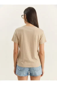 Bianco Lucci Women's Teddy Embroidered Crew Neck Basic T-Shirt 7533 - Image 4