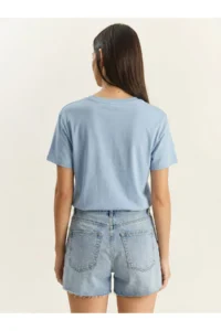 Bianco Lucci Women's Teddy Embroidered Crew Neck Basic T-Shirt 7533 - Image 4