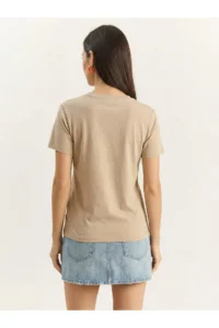 Bianco Lucci Women's Rabbit Embroidered Crew Neck Basic T-Shirt 7532 - Image 4