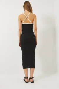 Bianco Lucci Women's Bias Strap Tie Detailed Basic Camisole Dress - Image 7