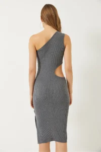 Bianco Lucci Women's One Shoulder Window Detailed Slit Mini Dress - Image 7
