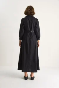 Bianco Lucci Women's Button Closure Pocket Detailed Belted Shirt Dress - Image 8