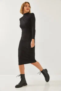 Bianco Lucci Women LONG Shirred Dress 377 - Image 2
