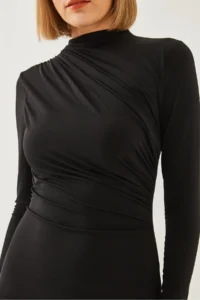 Bianco Lucci Women LONG Shirred Dress 377 - Image 3