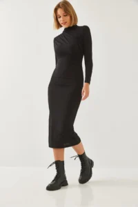 Bianco Lucci Women LONG Shirred Dress 377 - Image 6