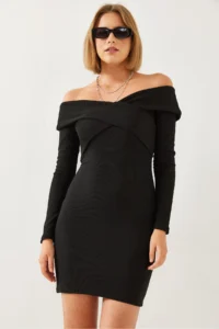 Bianco Lucci Women Collar Cross Patterned Dress - Image 2