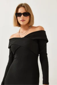 Bianco Lucci Women Collar Cross Patterned Dress - Image 3