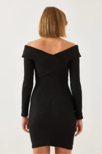 Bianco Lucci Women Collar Cross Patterned Dress - Image 4