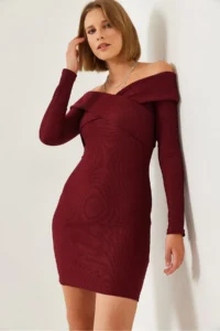 Bianco Lucci Women Collar Cross Patterned Dress - Image 2