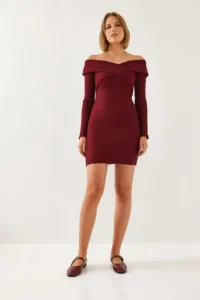 Bianco Lucci Women Collar Cross Patterned Dress - Image 5