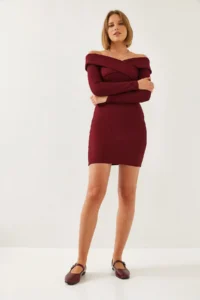 Bianco Lucci Women Collar Cross Patterned Dress - Image 7