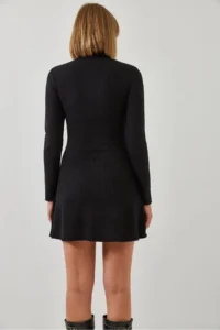 Bianco Lucci Women's Zippered Ribbed Ottoman Fabric Dress 394 - Image 6