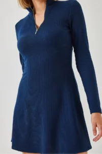 Bianco Lucci Women's Zippered Ribbed Ottoman Fabric Dress 394 - Image 3