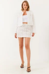 Bianco Lucci Women Floral textured Mini Skirt MBMS027