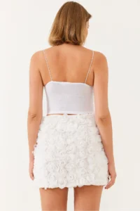 Bianco Lucci Women Floral textured Mini Skirt MBMS027 - Image 6