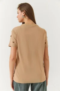 Bianco Lucci Women Heart Embroidered Tshirt - Image 6
