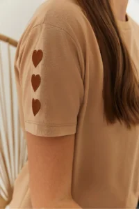Bianco Lucci Women Heart Embroidered Tshirt - Image 5