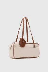 Shule Bags Solea Garnished Rectangular Tote Bag Tan - Image 5