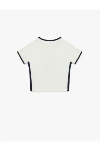 Koton Slim Fit Printed Crew Neck Short Sleeve Sports Crop T-Shirt - Image 2