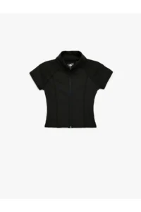 Koton Dog collar Short Sleeve Zippered slim Fit Sports T-Shirt - Image 3