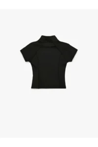 Koton Dog collar Short Sleeve Zippered slim Fit Sports T-Shirt - Image 4