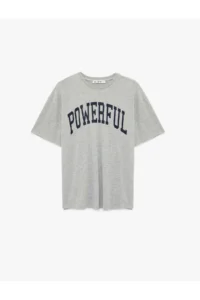 Koton Short Sleeve Crew Neck Printed Oversize Sports T-Shirt - Image 3