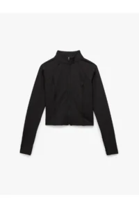 Koton Long Sleeve Zippered slim Fit Sports T-Shirt - Image 3