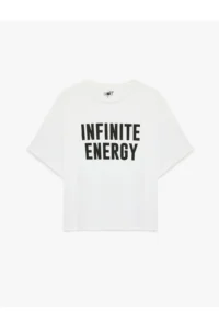 Koton Half Sleeve Crew Neck Printed Oversize Sports T-Shirt - Image 3