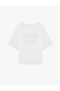 Koton Half Sleeve Crew Neck Printed Oversize Sports T-Shirt - Image 4