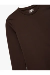 Koton Slim Fit Crew Neck Long Sleeve Interlock Sports T-Shirt - Image 5
