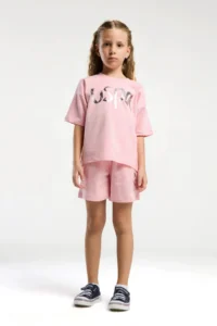 US Polo Assn. U.s. Polo Shirt Assn Girls' Cream Shorts Set - Image 3