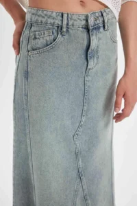 DeFacto Fashion Fit with pocket Jeans Maxi Skirt - Image 5